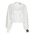 Letter-print slim high-neck tunic sweatshirt - ROUTINE FASHION